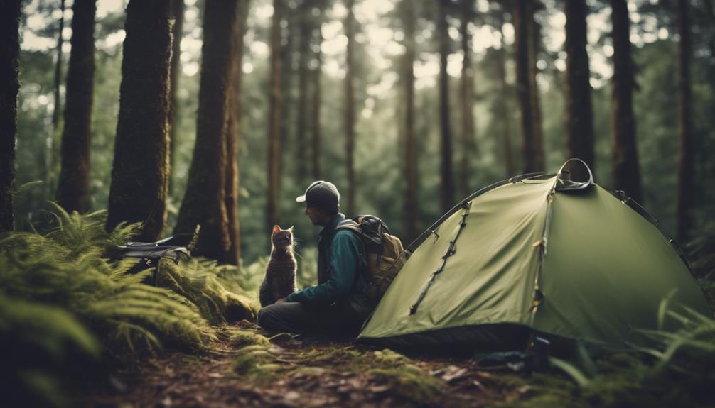camping with feline friends