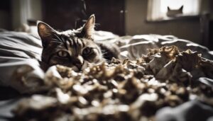 cat left mess behind