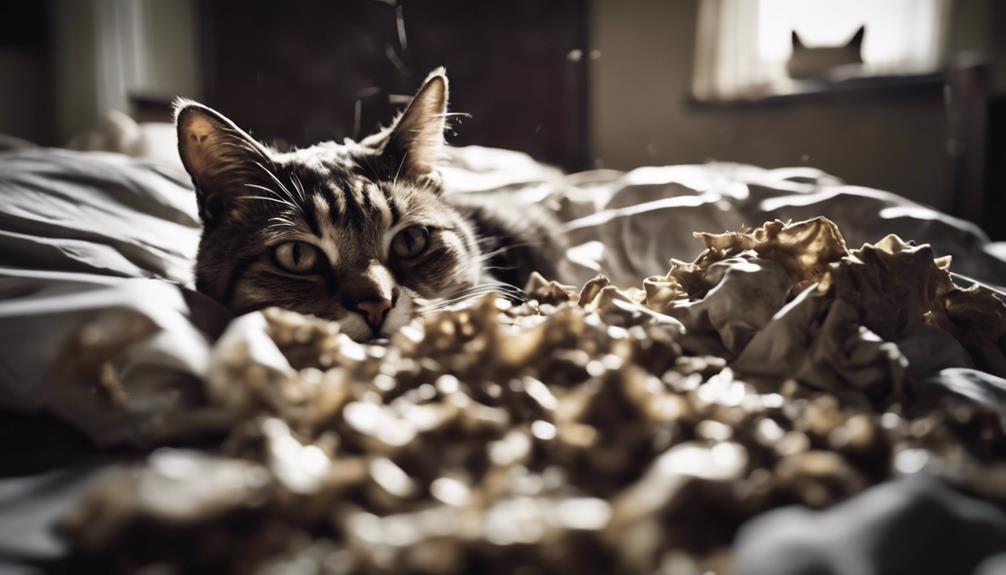 cat left mess behind