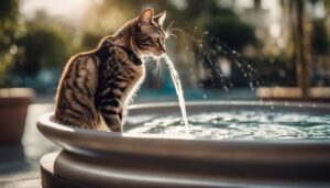 cats enjoy water play