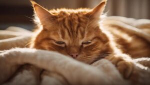 cute feline kneading behavior